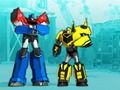 Spiel Transformatoren. Verkleidete Roboter: Super Mini Striker  Online