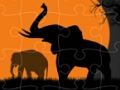 Spiel Elefanten Silhouette Puzzle  Online