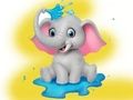 Spiel Malbuch: Elefant sprüht Wasser  Online