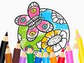 Spiel Malbuch: Schmetterling mit Blume  Online