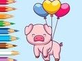 Spiel Malbuch: Ballonschwein  Online