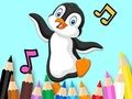 Spiel Malbuch: Tanzender Pinguin  Online