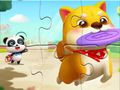 Spiel Puzzle: Kleiner Panda spielt mit Haustier  Online