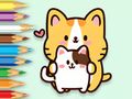 Spiel Malbuch: Umarmende Katze  Online