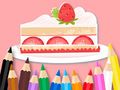 Spiel Malbuch: Erdbeerkuchen  Online