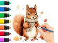 Spiel Malbuch: Herbsteichhörnchen  Online