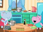 Spiel Japanische Kochparty mit Nilpferden  Online