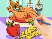 Spiel Malbuch: Thanksgiving-Truthahnessen  Online