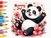 Spiel Malbuch: Kleine Panda-Kirschblüten  Online