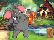 Spiel Eichhörnchen, der zum riesigen Elefanten gefangen ist  Online