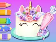 Spiel Malbuch: Einhornkuchen  Online