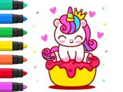 Spiel Malbuch: Einhorn Cupcake  Online