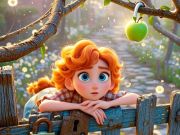 Spiel Finden Sie die Unterschiede: grüner Apfel  Online