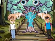 Spiel Rette Kumpels vor mystischem Baum Online