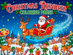 Christmas Reindeer Coloring Pages – kostenloses Online-Spiel