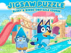Jigsaw Puzzle: Bluey & Bingo Obstacle Course – kostenloses Online-Spiel