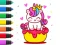 Coloring Book: Unicorn Cupcake – kostenloses Online-Spiel