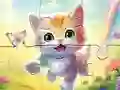 Jigsaw Puzzle: Kitten With Butterfly – kostenloses Online-Spiel