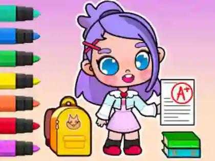Coloring Book: Avatar School Day – kostenloses Online-Spiel