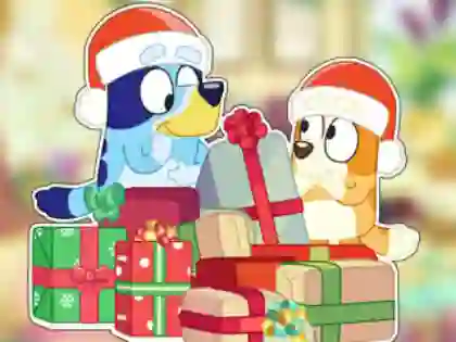 Jigsaw Puzzle: Bluey Christmas Unboxing – kostenloses Online-Spiel