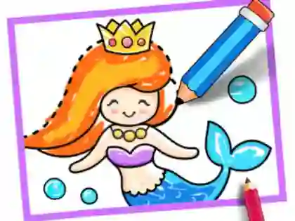 Toddler Drawing: Mermaid – kostenloses Online-Spiel