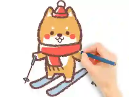 Coloring Book: Skiing Puppy – kostenloses Online-Spiel