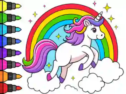 Coloring Book: Magical Unicorn – kostenloses Online-Spiel