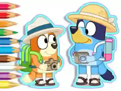 Coloring Book: Bluey Camping – kostenloses Online-Spiel