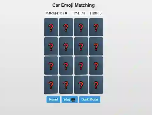 Car Emoji Matching – kostenloses Online-Spiel