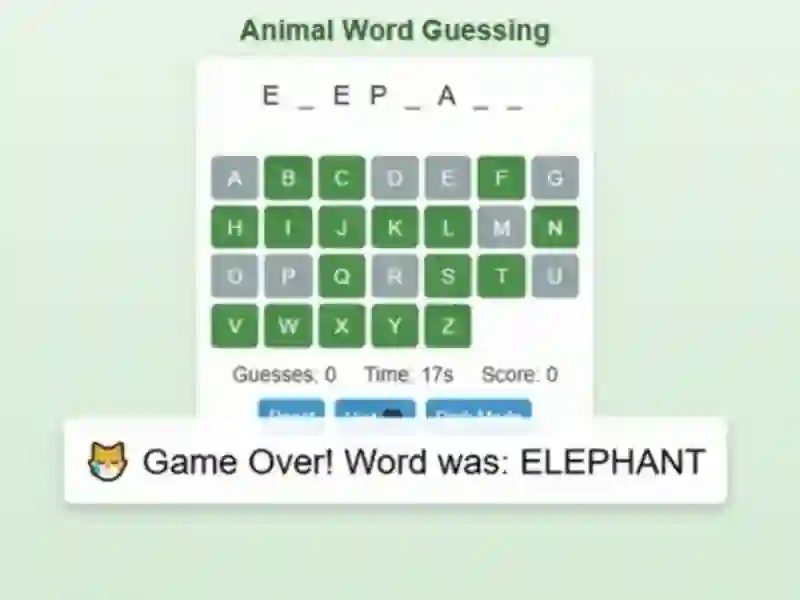 Animal Word Guessing Game – kostenloses Online-Spiel