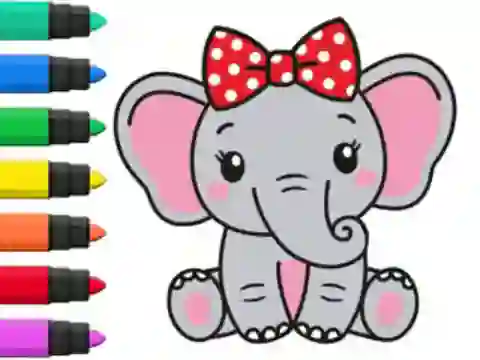 Coloring Book: Elephant – kostenloses Online-Spiel