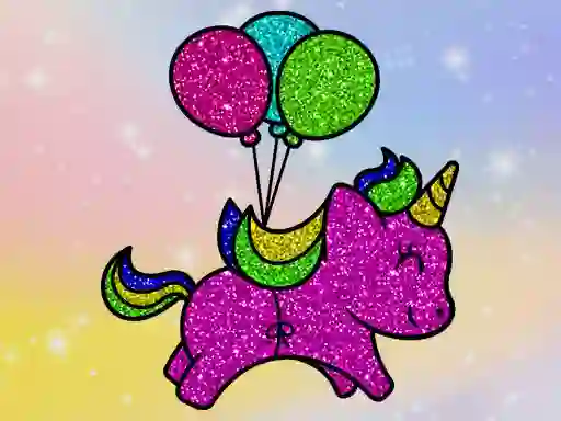 Coloring Book Glittered Unicorns – kostenloses Online-Spiel