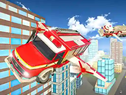 Flying Fire Truck Driving Sim – kostenloses Online-Spiel