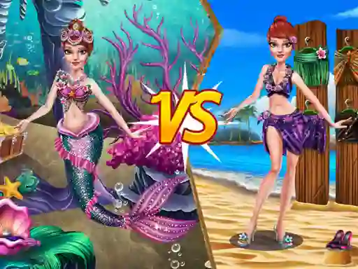 Mermaid vs Princess Outfit – kostenloses Online-Spiel