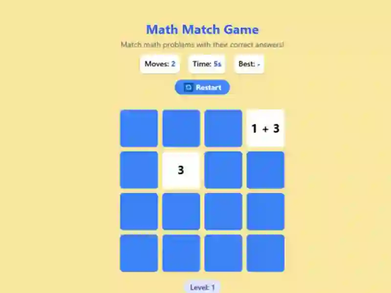 Math Match Game – kostenloses Online-Spiel