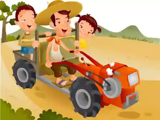 Cartoon Tractor Puzzle – kostenloses Online-Spiel