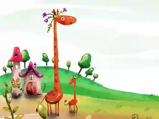 Cartoon Giraffe Puzzle – kostenloses Online-Spiel