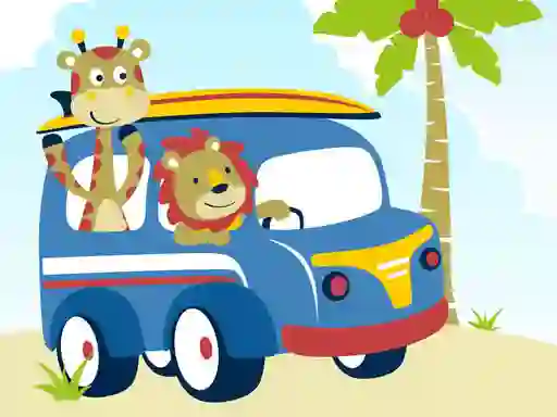 Cute animals with cars difference – kostenloses Online-Spiel
