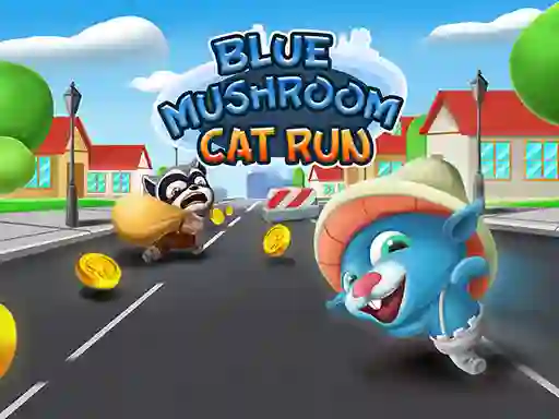 Blue Mushroom Cat Run – kostenloses Online-Spiel