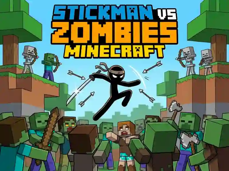 Stickman vs Zombies Minecraft – kostenloses Online-Spiel