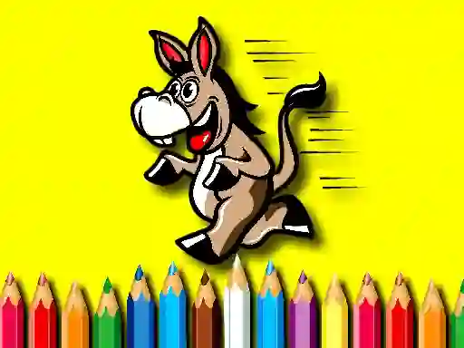 Back To School Coloring Book Donkey – kostenloses Online-Spiel