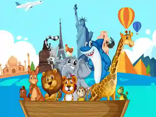 Crazy Friends Travel The World Puzzle – kostenloses Online-Spiel