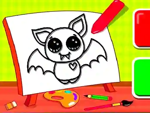 Easy Kids Coloring Bat – kostenloses Online-Spiel