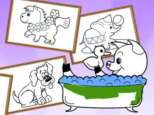 Cartoon Coloring for Kids Animals – kostenloses Online-Spiel