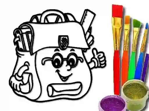 Back To School: School Bag Coloring Book – kostenloses Online-Spiel