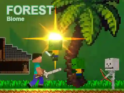 Noob vs Zombies - Forest biome – kostenloses Online-Spiel