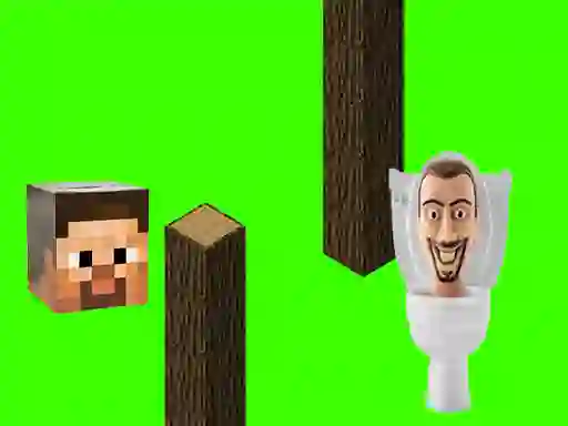 Spinning Skibidi Toilet Flappy Minecraft – kostenloses Online-Spiel