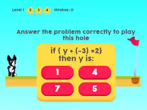 MathPup Golf 4 Algebra – kostenloses Online-Spiel