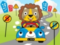 Spiel Tiere fahren Puzzle  Online