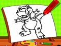 Spiel Einfacher Dinosaurier zum Ausmalen für Kinder  Online